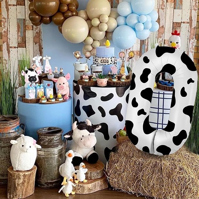 40 Inch Cow Print Balloon, Number 0 Balloons - Image 7