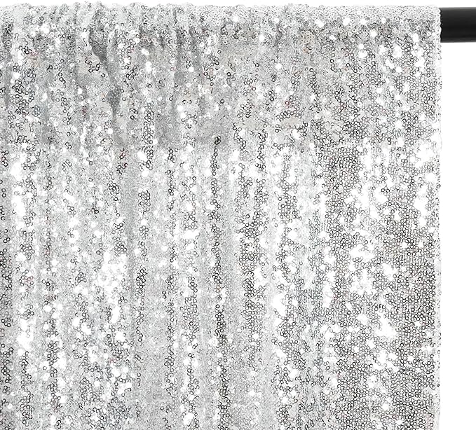 Eternal Beauty Silver 3mm Sequin Backdrop 5x7 Ft - Image 9