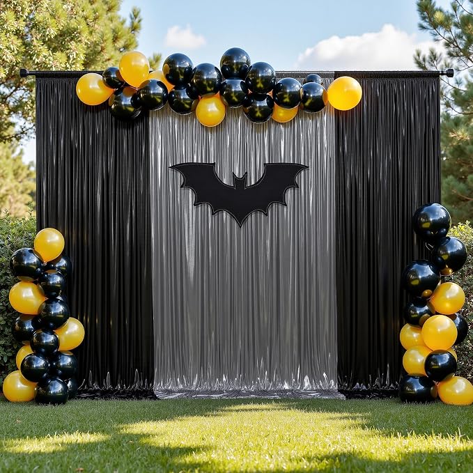 30ftx10ft Black Silver Glitter Sequin Backdrop Curtain - Image 9