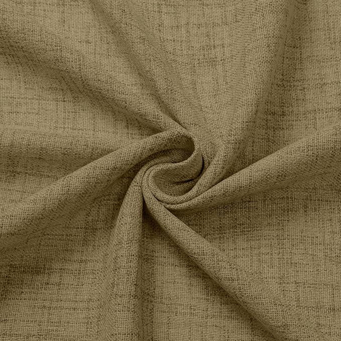Tollpiz Short Linen Curtain Living Room Rod Pocket Semi Sheer Curtains Burlap - Image 9