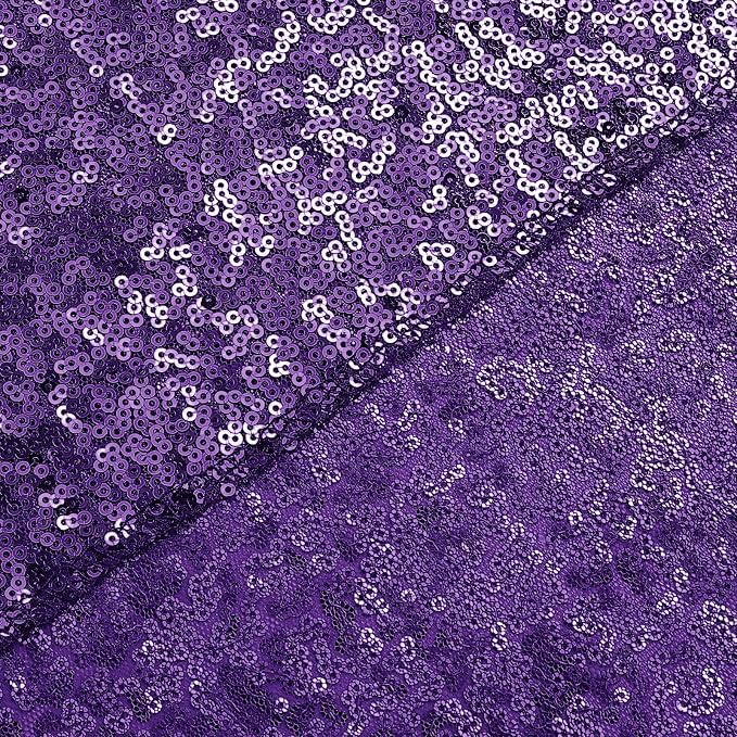 Sugargirl Purple Sequin Backdrop Curtain 3 Panels 2FTx8FT Glitter Purple - Image 9