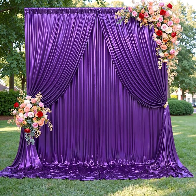30ftx10ft Shimmer Purple Sequin Backdrop Curtain - Image 9