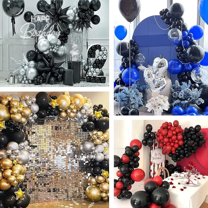 100 Pack Black Balloons 12 inch, Graduation, Baby Shower Party Decorations - Image 7