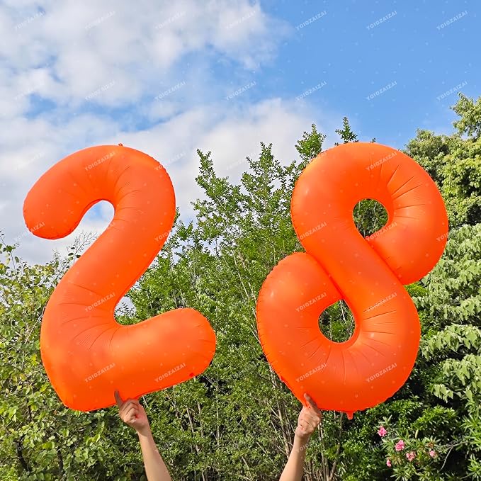 Orange Birthday Number 14 Balloon 40IN Fluorescent Orange 41 Balloon | - Image 6