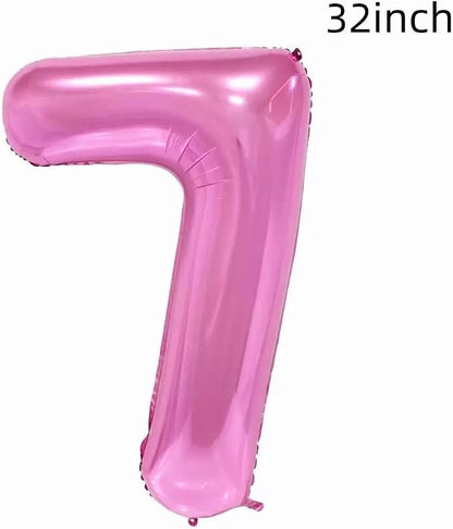 32 inch Pink Number 7 Balloons，7th Large Foil Balloons Pink Decorations - Image 4