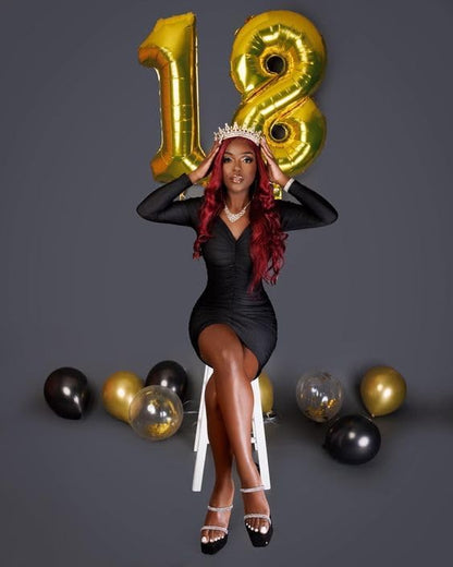 Gold Number 8 Balloon 40 Inch, 8th Birthday Party Decorations Men Women | Foil - Image 4