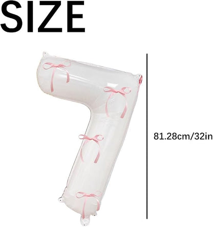 32 Inch White Number Foil Balloon - Image 4