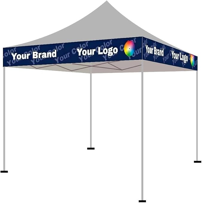 Customizable Canopy Tent Banner and Optional Valance, Add Your Brand and Logo. by MUSTNY