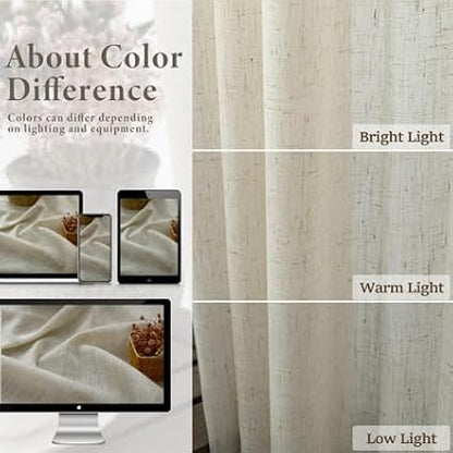 Pitalk 60 Inch Wide Curtains for Boys Bedroom Teen Girls 90 Inches Long Linen - Image 4