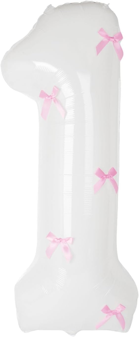 40 Inch White Number Balloons by Unknown