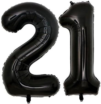 40inch Jumbo Black 21 Number Balloons - Image 2