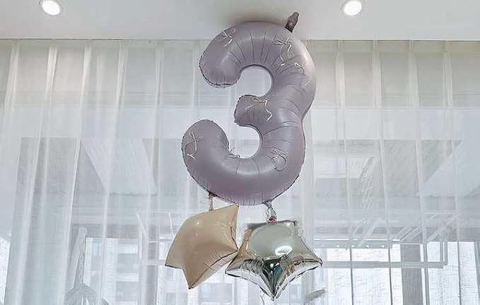 CreamPurple Number 3 Balloon 40 Inch, 3rd Birthday Decorations Men Women | Foil - Image 8