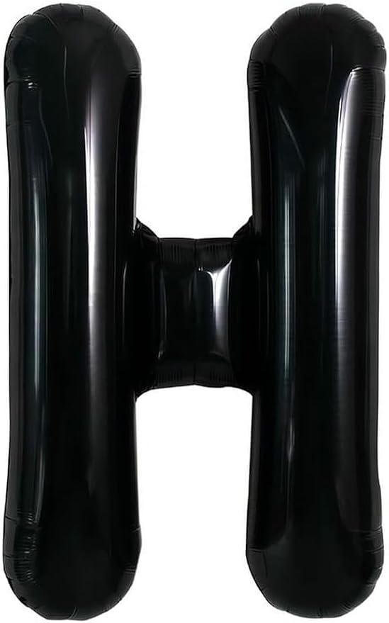 40 Inch Black Letter H Foil Balloon, Large Jumbo Mylar Helium Alphabet Balloon by Unknown