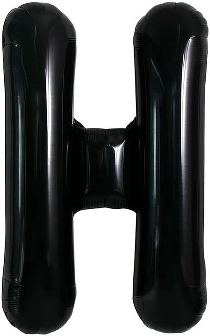 40 Inch Black Letter H Foil Balloon, Large Jumbo Mylar Helium Alphabet Balloon - Image 2