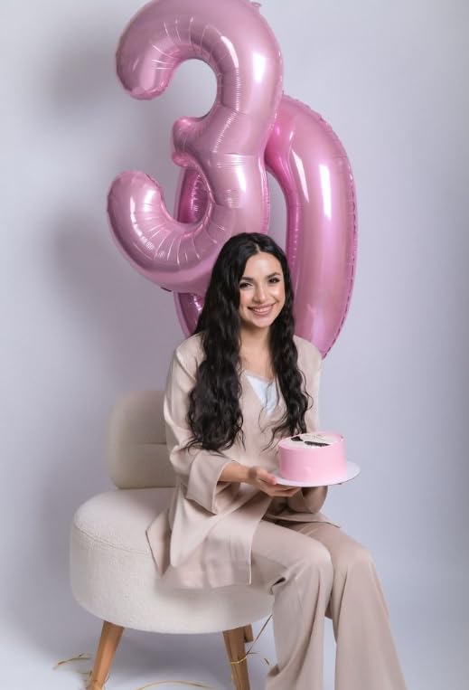 Pearl Pink Number 3 Balloon 40 inch, Balloon numbers party supplies, deco photo - Image 7