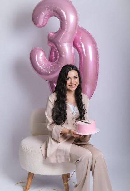 Pearl Pink Number 3 Balloon 40 inch, Balloon numbers party supplies, deco photo - Image 7