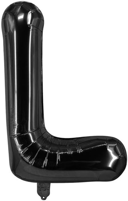 40 Inch Black Letter L Foil Balloon, Large Jumbo Mylar Helium Alphabet Balloon - Image 2