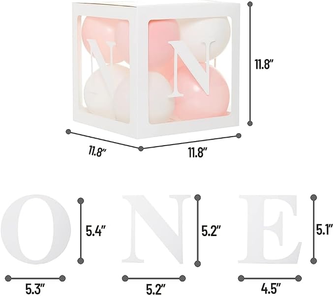 HUAXI White One Boxes for 1st Birthday, One Balloon Box - Image 4