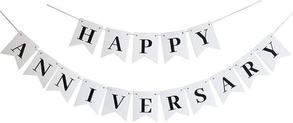 White Happy Anniversary Banner, and Baby Showers by DIADARL