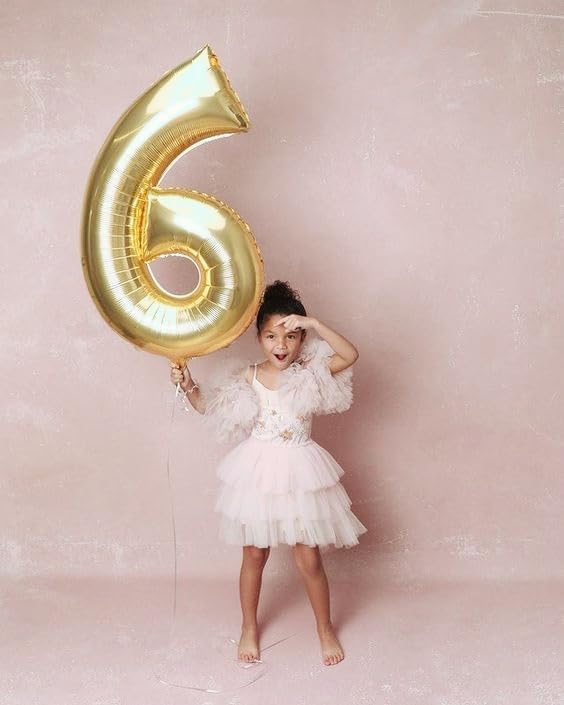 4 Balloon Number 40 Inch Light Gold Balloons - Image 3