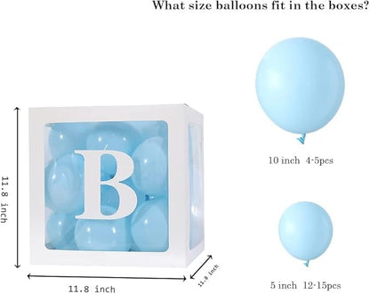 Baby Boxes with Letters – 4 pcs White Transparent Balloon Boxes – Perfect - Image 4