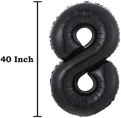 40inch Jumbo Black 18 Number Balloons - Image 3
