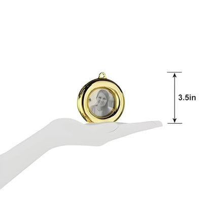 Round White Gold Photo Frame Plastic Balloon Weight - Image 2