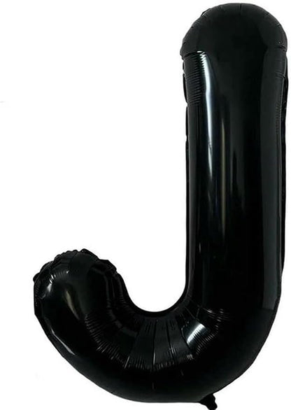 40 Inch Black Letter J Foil Balloon, Large Jumbo Mylar Helium Alphabet Balloon - Image 2