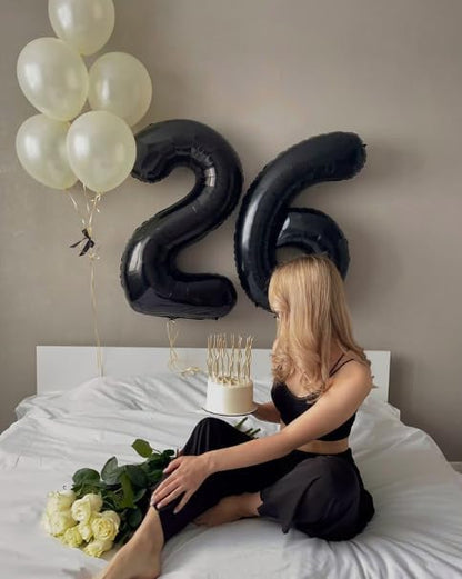 40 Inch Black Mylar Foil Number 6 Birthday Balloon, 6 16 Boy Girl Party - Image 7