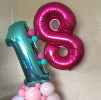 Teal Blue Number 9 Balloon 40 inch, Balloon numbers party supplies, deco photo - Image 5