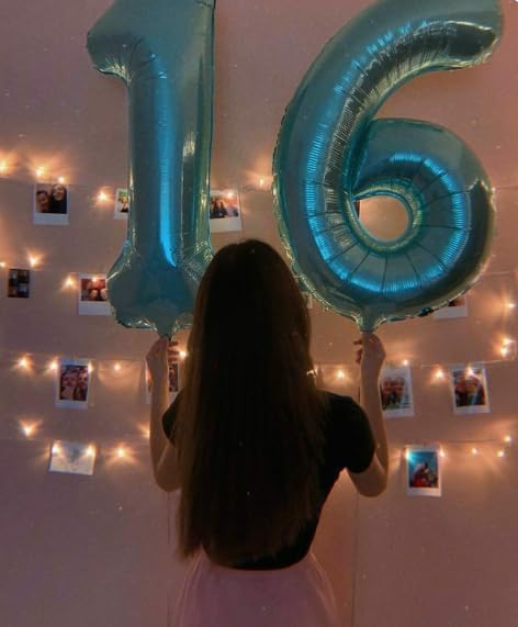 Pearl Blue Number 6 Balloon 40 inch, 6th Birthday Party Balloons Decorations | - Image 4