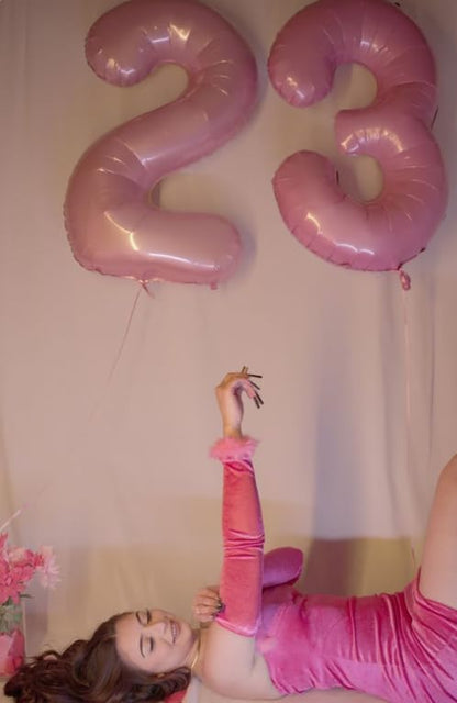 Pearl Pink Number 3 Balloon 40 inch, Balloon numbers party supplies, deco photo - Image 6