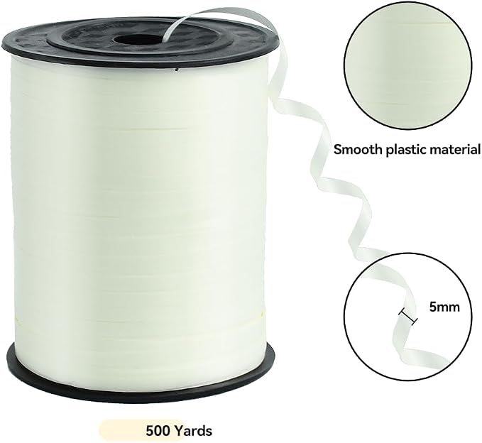 TONIFUL 500 Yards Beige Curling Ribbon Balloon String Gift Wrapping Decor | - Image 2