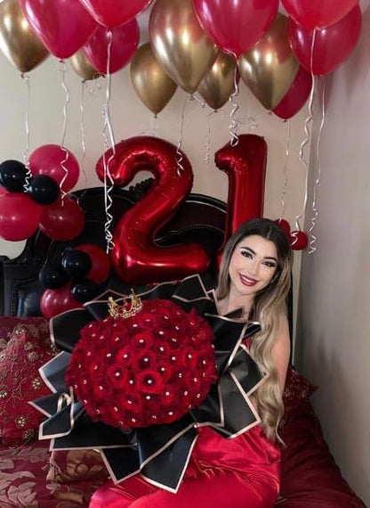 Red Number 7 Balloon 40 inch, Balloon numbers party supplies, deco photo shoot - Image 6