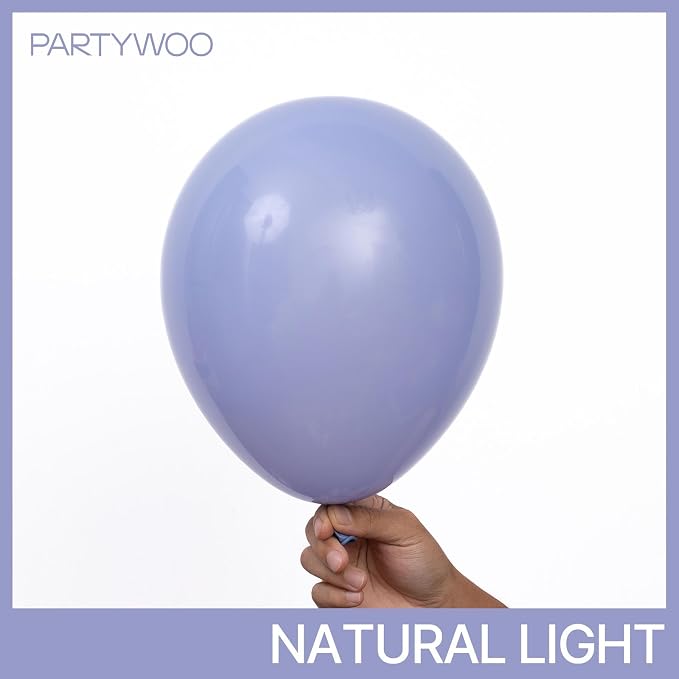 PartyWoo Dusty Purple Balloons 50pcs Lavender Lilac Boho Neutral Color | 12 - Image 3