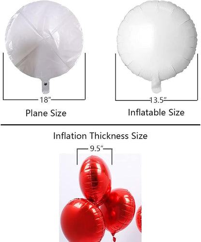 White Foil Balloon Round Shaped Mylar Helium Balloons Graduation Party Balloons - Image 2