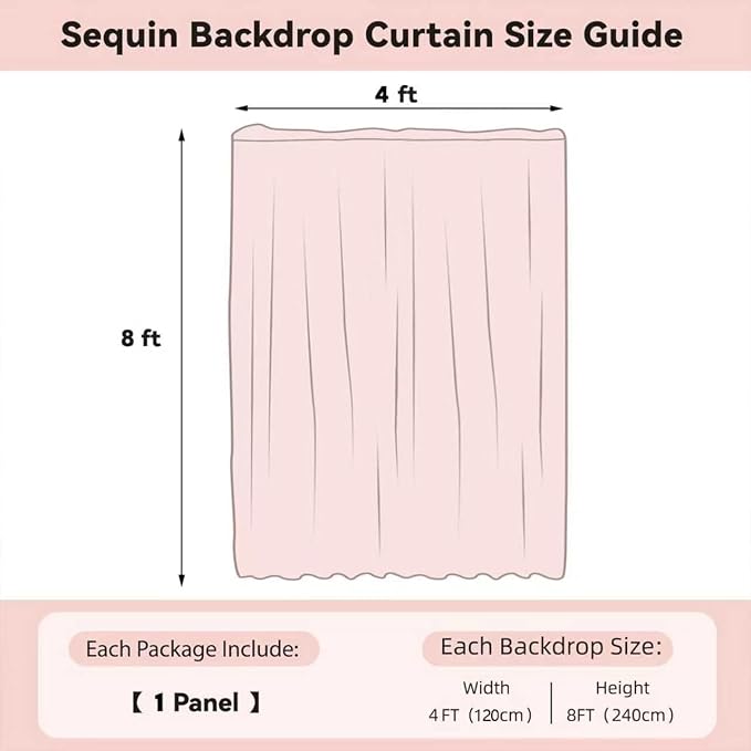 Sugargirl White Sequin Backdrop Curtain 4FTx8FT Glitter White Background Drapes - Image 6