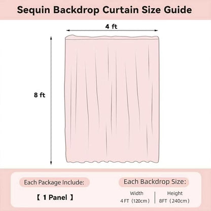Sugargirl Gold Sequin Backdrop Curtain 4FTx8FT Glitter Gold Background Drapes - Image 7