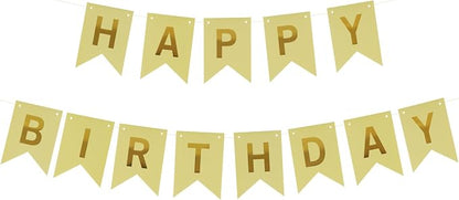 ZHENGYE Happy Birthday Banner Yellow Birthday Decoration Sign Birthday Party by ZHENGYE