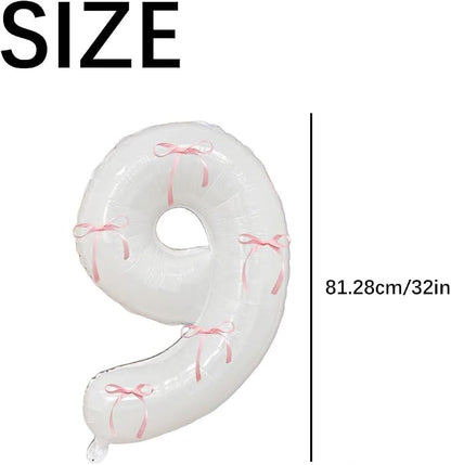 32 Inch White Number Foil Balloon - Image 4