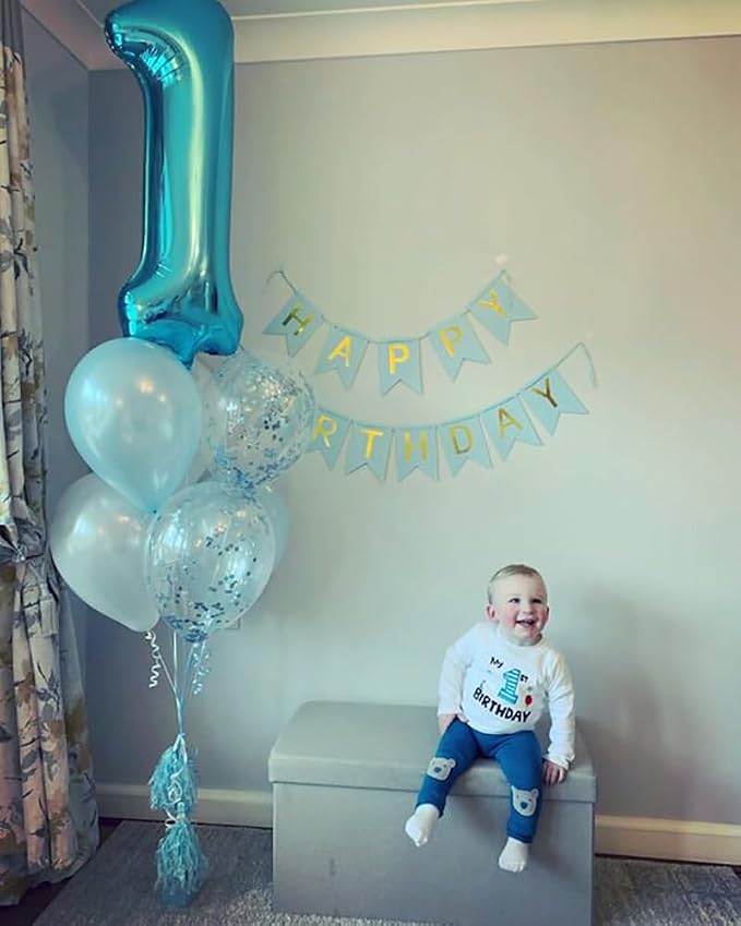 18 Balloon 40 inch Light Blue Number Balloons - Image 2