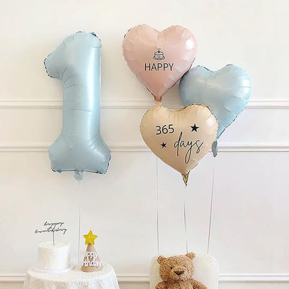 40 Inch Matte Blue 1 Number Balloons Light Blue Number 1 Foil Balloon Mylar - Image 3