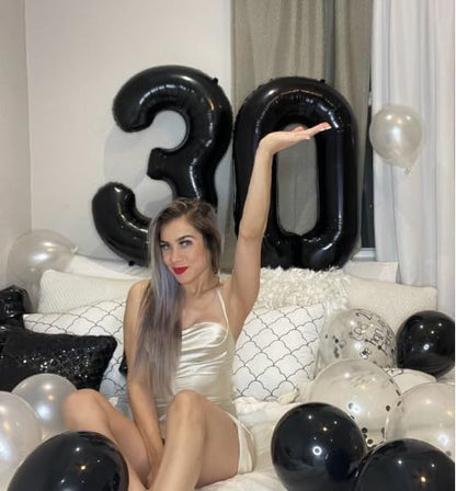 Black 40 Inch 10 Number Balloons, Balloon Decorations - Image 7