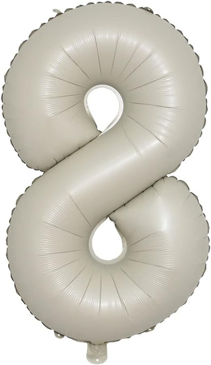 32 inch Cream Color Number Balloons 0-9 Large Digital Foil Helium Ball Girl by RUIANSI