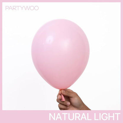 PartyWoo Light Pink Balloons 100pcs Pastel Pale Baby Pink Color | Balloons - Image 2