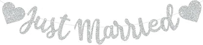 BEISHIDA Silvery Just Married Banner by Beishida
