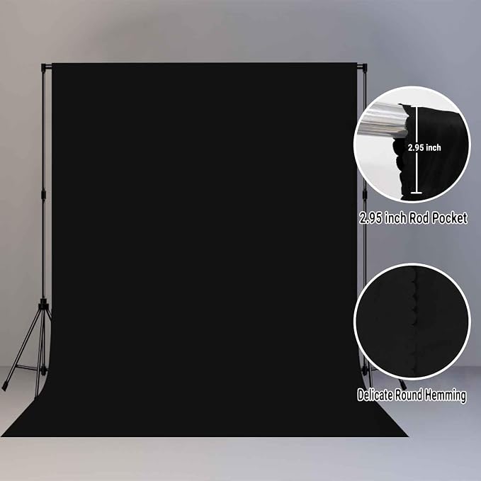 Black Photography Backdrop for Photoshoot, Fabric 8x10ft | Polyester Studio - Image 6