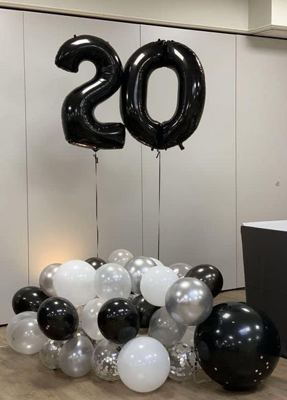 Number Balloons 20 Balloon Black - Image 2