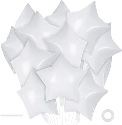 20 Pcs Star Balloons, 18 Inch White Star Foil Balloons, Stars Shaped Balloon by YOTHORN
