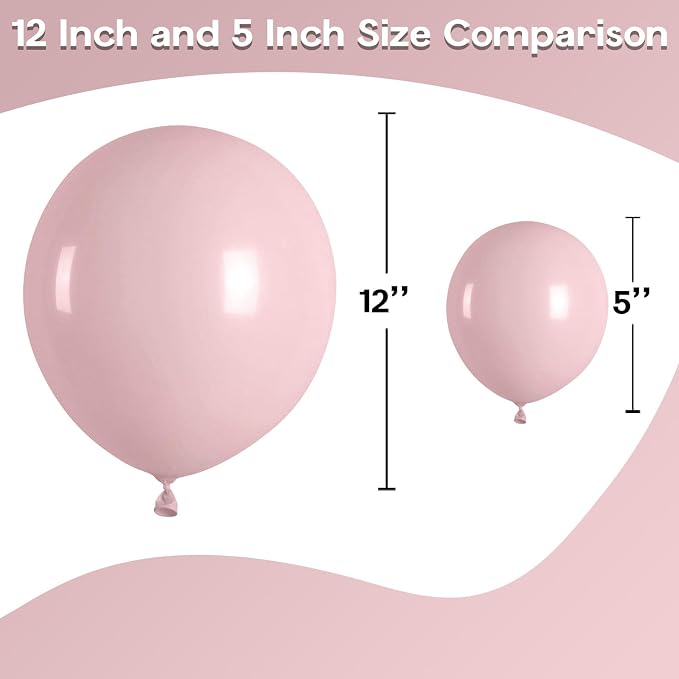 Jobkoo 5 Inch Pink Balloons - Image 5